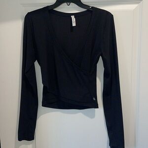 Athleta Transcend wrap top in black